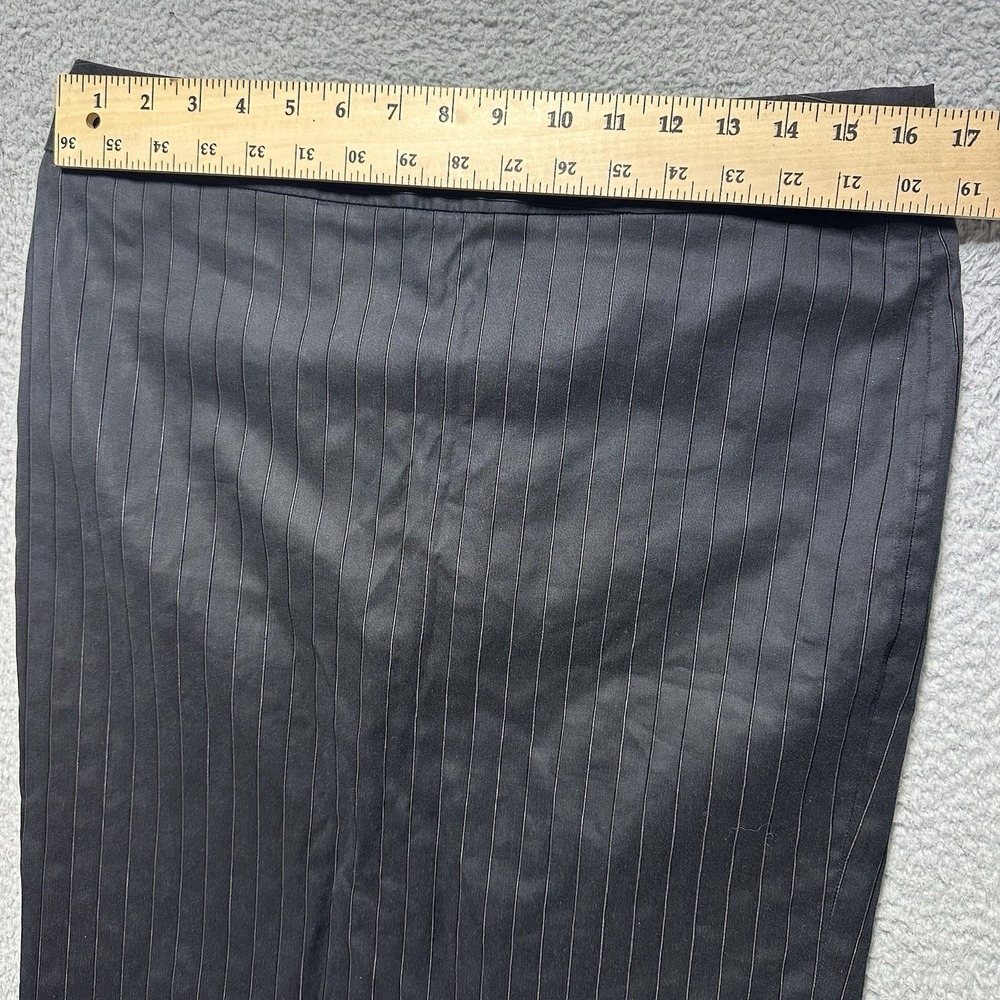 Armani Collezioni Skirt Womens 8 Black Stripes Straight Professional Academia - Picture 2 of 9